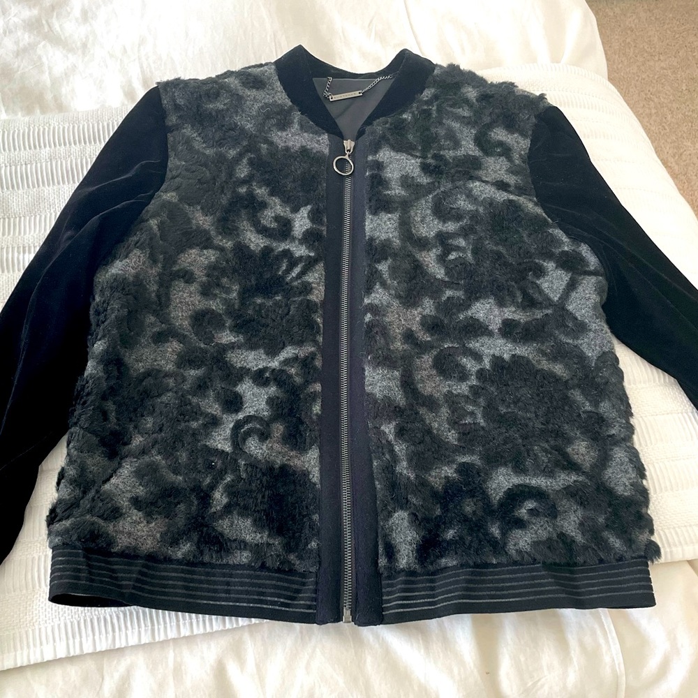 Elie Tahari Brandy Velvet Bomber Jacket